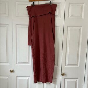 MEROKEETY Women's Off Shoulder Long Sleeve Maxi Bodycon Sweater Dress Size Small